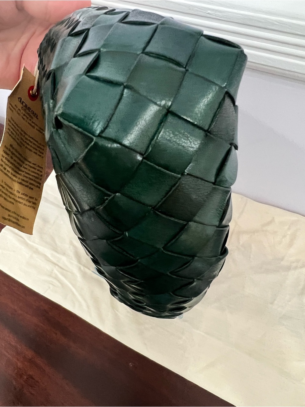 Dragon Diffusion The Rosanna Woven Bag Forest Green - Picture 9 of 14